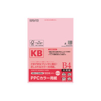 コクヨ PPCカラー用紙（共用紙）（FSC認証） B4 100枚入 1セット（300枚：100枚入×3袋） 64g平米 ピンク KB-C134NP（直送品）
