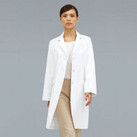 KAZEN レディス診察衣 医療白衣 長袖 ホワイト シングル 3L KZN129-40（直送品）