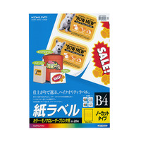 コクヨ（KOKUYO） LBP用紙ラベル（カラー&モノクロ対応） B4 20枚入 ノーカット LBP-F640N 1袋（20シート入）（直送品）