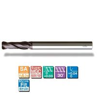 SA(TiAlN)コーティング超硬ラジアスエンドミル(ロングシャンク)(2枚刃) SAGVR2LS 20XR5 SA-GVR2LS 1本（直送品）