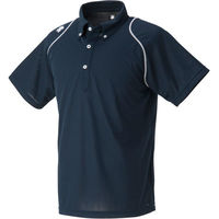 DESCENTE(デサント) シャツ メンズ ボタンダウンポロシャツ XO Ｕネイビー×ホワイト DTM4600B 1セット(1枚入)（直送品）