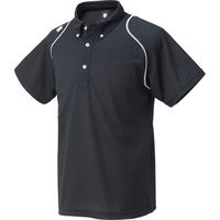 DESCENTE(デサント) シャツ メンズ ボタンダウンポロシャツ SS ブラック×ホワイト DTM4600B 1セット(1枚入)（直送品）