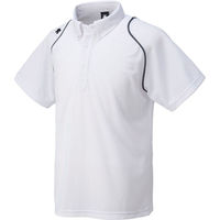 DESCENTE(デサント) シャツ メンズ ボタンダウンポロシャツ S ホワイト×ブラック DTM4600B 1セット(1枚入)（直送品）