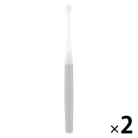 無印良品 ヘッドが交換できる歯ブラシ 部分みがき用ヘッド グレー ふつう 全長184mm 1セット（1本×2） 良品計画