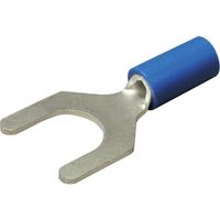 ニチフ 絶縁被覆付圧着端子(Y形) 先開形 絶縁筒部ストレートタイプ(100PCS) TGV 2Y-8-BLU（直送品）