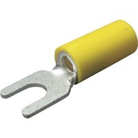 ニチフ 絶縁被覆付圧着端子(Y形) 先開形 絶縁筒部ストレートタイプ(100PCS) TGV 5.5Y-4S-YEL 1パック(100個)（直送品）