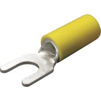 ニチフ 絶縁被覆付圧着端子(Y形) 先開形 絶縁筒部ストレートタイプ(100PCS) TGV 5.5Y-5-YEL 1パック(100個)（直送品）