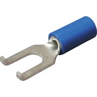 ニチフ 絶縁被覆付圧着端子(Y形) 先開形 Wタイプ 絶縁筒部ストレートタイプ(100PCS) TGV 2Y-4W-BLU（直送品）