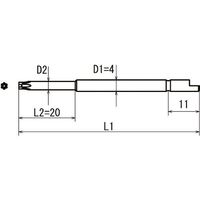 近江 φ4Dカット差込 へクスウェーブビット いじり止め T6H 全長44 段付φ2.5x20 V05T-T6H-44-2.5（直送品）