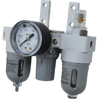 TAIYO エアコントロールユニット/3点セット(ブラケット付、D型圧力計付)Rc1/8 SFRL3-06-BD 1個 522-7353（直送品）