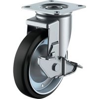 ユーエイ 産業用キャスターS付自在車 150径ゴム車輪 WJ2-150S-P 1個 418-5810（直送品）