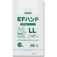 シモジマ レジ袋 EFハンド LL ナチュラル 4901755259124 1箱(100枚入×10袋(合計1000枚)（直送品）