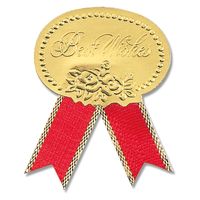 シモジマ シール リボン付き ベストウィッシュ