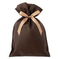 ヘッズ 不織布リボン付ギフトバッグーS/ブラウン 50枚（10枚×5セット）
