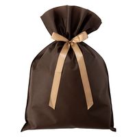ヘッズ 不織布リボン付ギフトバッグーL/ブラウン 100枚（10枚×10セット）