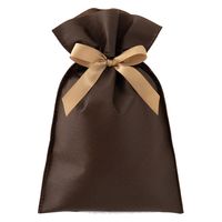 ヘッズ 不織布リボン付ギフトバッグーXS/ブラウン 100枚（10枚×10セット）