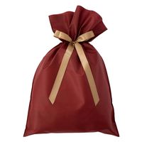 ヘッズ 不織布リボン付ギフトバッグーL/エンジ 100枚（10枚×10セット）