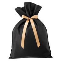 ヘッズ 不織布リボン付ギフトバッグーL/ブラック 100枚（10枚×10セット）