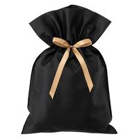 ヘッズ 不織布リボン付ギフトバッグーM/ブラック 50枚（10枚×5セット）