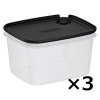 THERMOS（サーモス）Myフードコンテナー 角型 800ml KC-SA800 BK 1セット(1個×3)