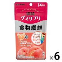 UHA味覚糖　UHAグミサプリ　食物繊維（14日分）　すっきりピーチ味　1セット（1袋（28粒入）×6）　機能性表示食品