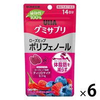UHA味覚糖　UHAグミサプリ　ポリフェノール（14日分）　ホットベリー味　1セット（1袋（28粒入）×6）　機能性表示食品