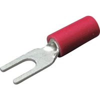 ニチフ 絶縁被覆付圧着端子(Y形) 先開形 絶縁筒部ストレートタイプ(100PCS) TGV 1.25Y-3N-RED（直送品）
