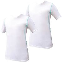 岡潮 超吸汗速乾・冷感シャツ コンプレッション半袖 ホワイト LL お得な洗い替え2枚セット 20008-LL-2 1式 520-8049（直送品）