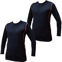 岡潮 超吸汗速乾・冷感シャツ コンプレッション長袖 ブラック LL お得な洗い替え2枚セット 20016-LL-2 1式 520-9557（直送品）