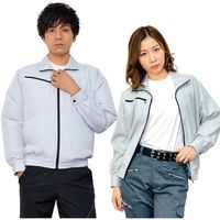 岡潮 空調長袖ブルゾン(ウェアのみ) 20103 シルバー4L 20103-4L 1着 535-8928（直送品）