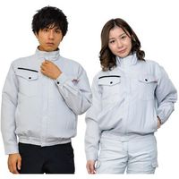 岡潮 空調長袖ブルゾン(ウェアのみ)日本製生地使用 20112 グレー3L 20112-3L 1着 536-2095（直送品）