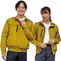 岡潮 空調長袖ブルゾン(ウェアのみ)日本製生地使用 20124 ゴールド×ブラックL 20124-L 1着 536-0499（直送品）