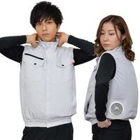 岡潮 空調ベスト(ウェアのみ)日本製生地使用 20212 グレーL 20212N-L 1着 536-0509（直送品）