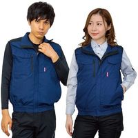 岡潮 空調ベスト(ウェアのみ)日本製生地使用 20221 ネイビー×ブラック3L 20221N-3L 1着 536-2081（直送品）