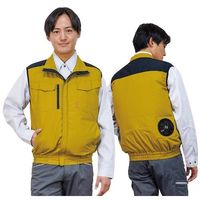 岡潮 空調ベスト(ウェアのみ)日本製生地使用 20224 ゴールド×ブラックL 20224N-L 1着 536-2080（直送品）