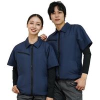 岡潮 空調半袖ブルゾン(ウェアのみ) 20301 ネイビーL 20301-L 1着 535-8962（直送品）