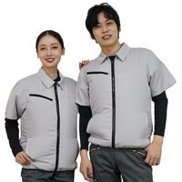 岡潮 空調半袖ブルゾン(ウェアのみ) 20303 シルバーLL 20303-LL 1着 535-9008（直送品）