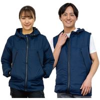 岡潮 空調付2Wayパーカー(ウェアのみ) 30101 ネイビー LL 30101-LL 1着 535-8996（直送品）