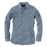 イーブンリバー ストレッチエアーライトシャツ ヒッコリーブルー 5L SR-6006-93-5L 1着（直送品）