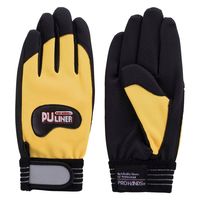 富士グローブ 合成皮革手袋 PUライナーアルファ イエロー Lサイズ 0786 1双