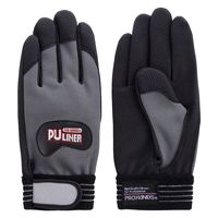 富士グローブ 合成皮革手袋 PUライナーアルファ グレイ Sサイズ 0788 1双