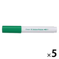 パイロット 水性マーカー ジュースペイント 細字丸芯 ライトグリーン SJP-20F-LG 1セット(1本×5)