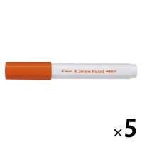 パイロット 水性マーカー ジュースペイント 細字丸芯 オレンジ SJP-20F-O 1セット(1本×5)