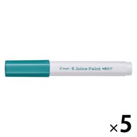 パイロット 水性マーカー ジュースペイント 細字丸芯 メタリックグリーン SJP-20F-MG 1セット(1本×5)