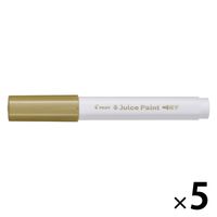 パイロット 水性マーカー ジュースペイント 細字丸芯 ゴールド SJP-20F-GD 1セット(1本×5)