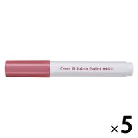 パイロット 水性マーカー ジュースペイント 細字丸芯 メタリックピンク SJP-20F-MP 1セット(1本×5)