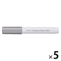 パイロット 水性マーカー ジュースペイント 細字丸芯 シルバー SJP-20F-S 1セット(1本×5)