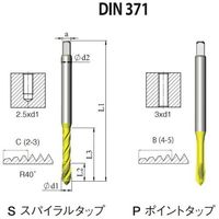 NOGA DINー371 一般用スパイラルタップ12ー24UNC XT5 SD1C1224UNC2B5X 1セット(10本)（直送品）