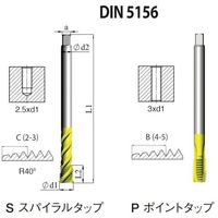 NOGA DINー5156 一般用ポイントタップG1/8ー28 XT5 PD5156BG1/85XT 1セット(10本)（直送品）