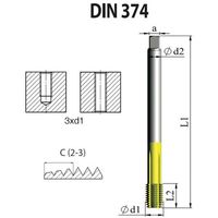 NOGA DINー374 高性能 転造タップ 3/4ー16UNF XT7 FD4C75016UNF2X7 1セット(3本)（直送品）